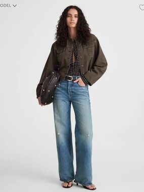 Madewell Light-Medium Blue low slung baggy Wide-Leg Jeans